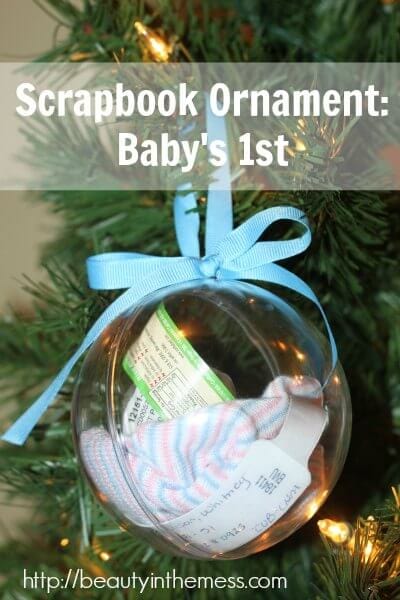 Beautiful DIY Scrapbook Ornament: Baby's 1st Ornament Keepsake 1