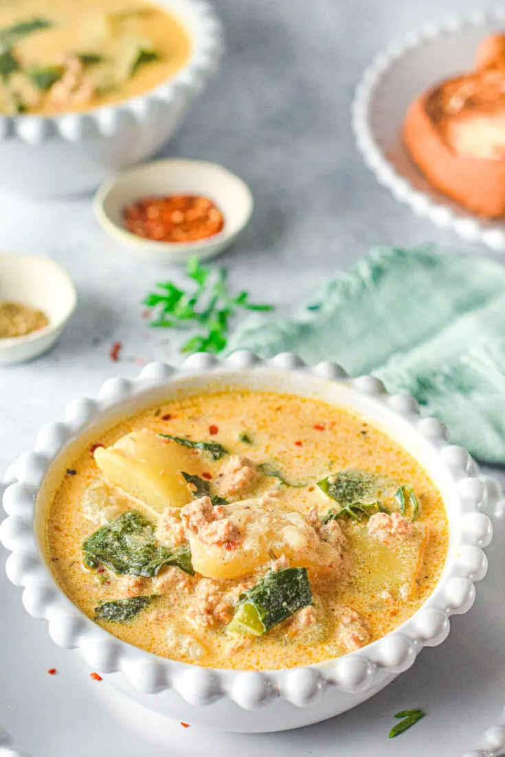 Olive Garden Zuppa Toscana Instant Pot Recipe in bowl on table