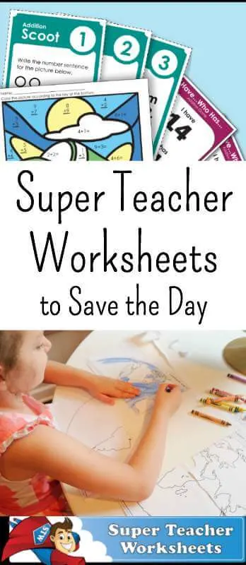 Stressed? Overwhelmed with homeschooling? Super Teacher Worksheets is there to save the day. #superteacher #homeschool #homeshoolworksheets #homeschoolworksheetactivities