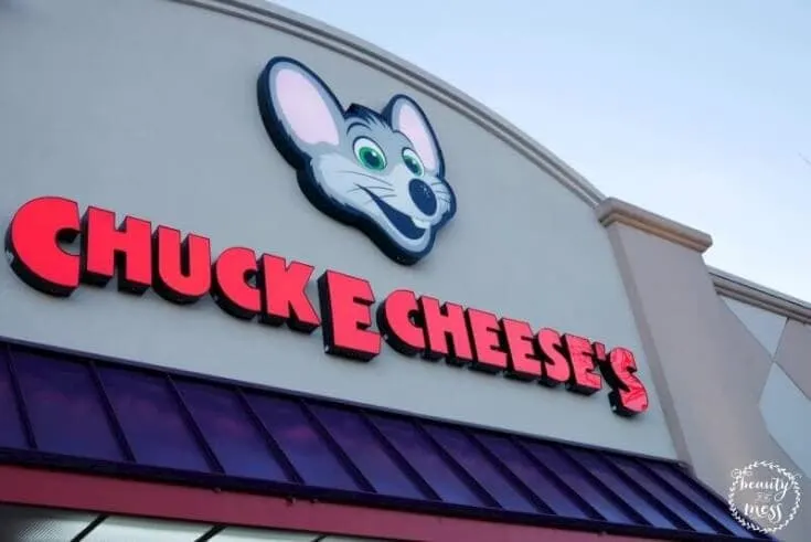 Outdoor signage of Chuck E. Cheese's