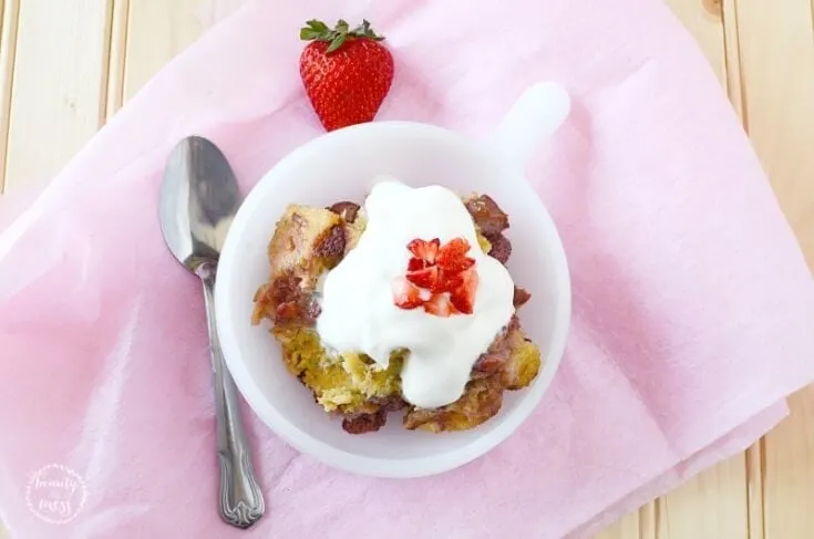 Slowcooker Strawberry Bread Pudding Ready to Eat