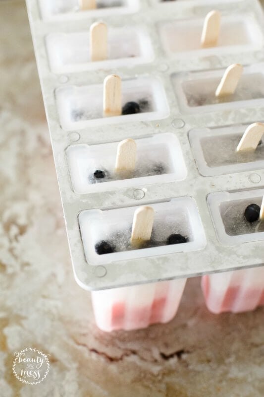 healthy strawberry coconut water blueberry popsicles for Summer