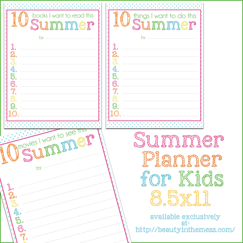 Summer Planner for Kids
