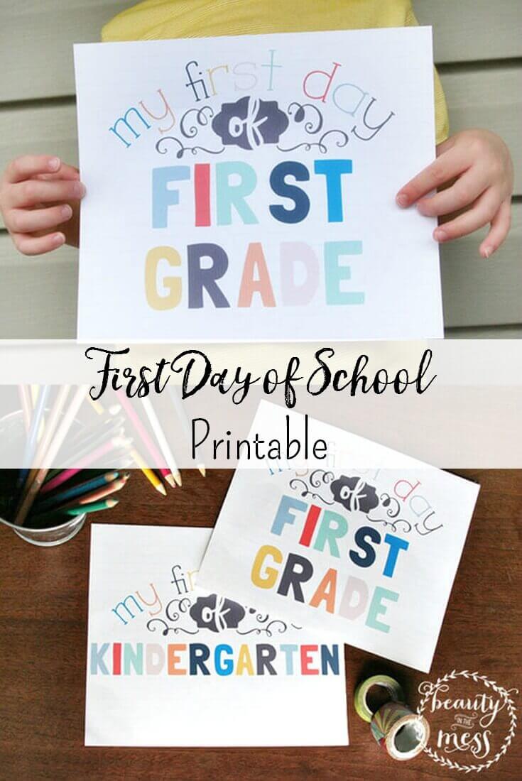 Adorable First Day of School Printable Signs To Document The New School Year 1