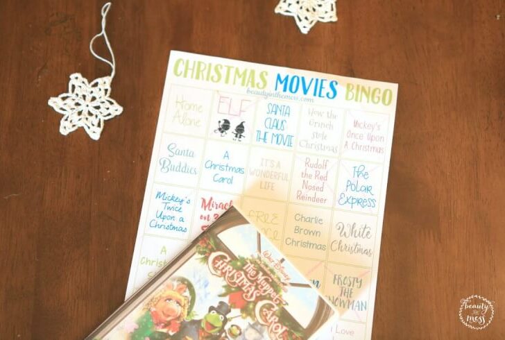 Christmas Movie Bingo Printable with movie