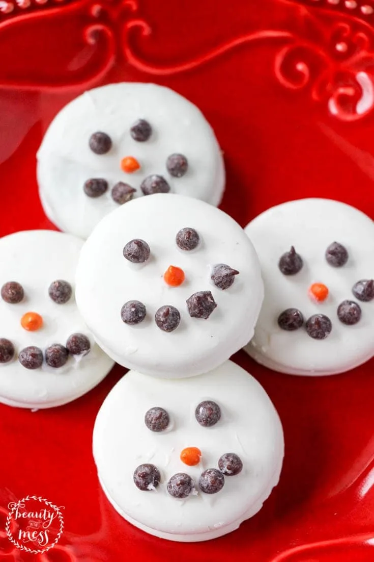 Chocolate Covered OREO Snowman Cookie Treats
