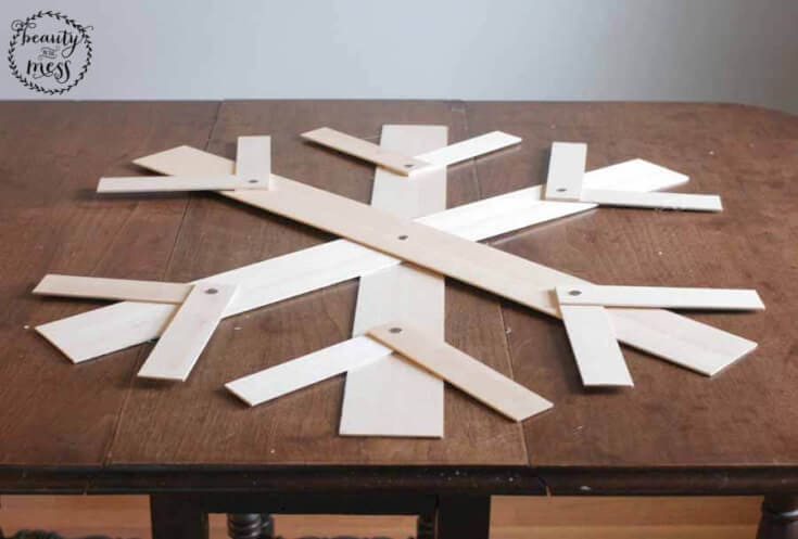 Easy 8 Step DIY Wooden Snowflake with Balsa Wood - No Power Tools Needed 14