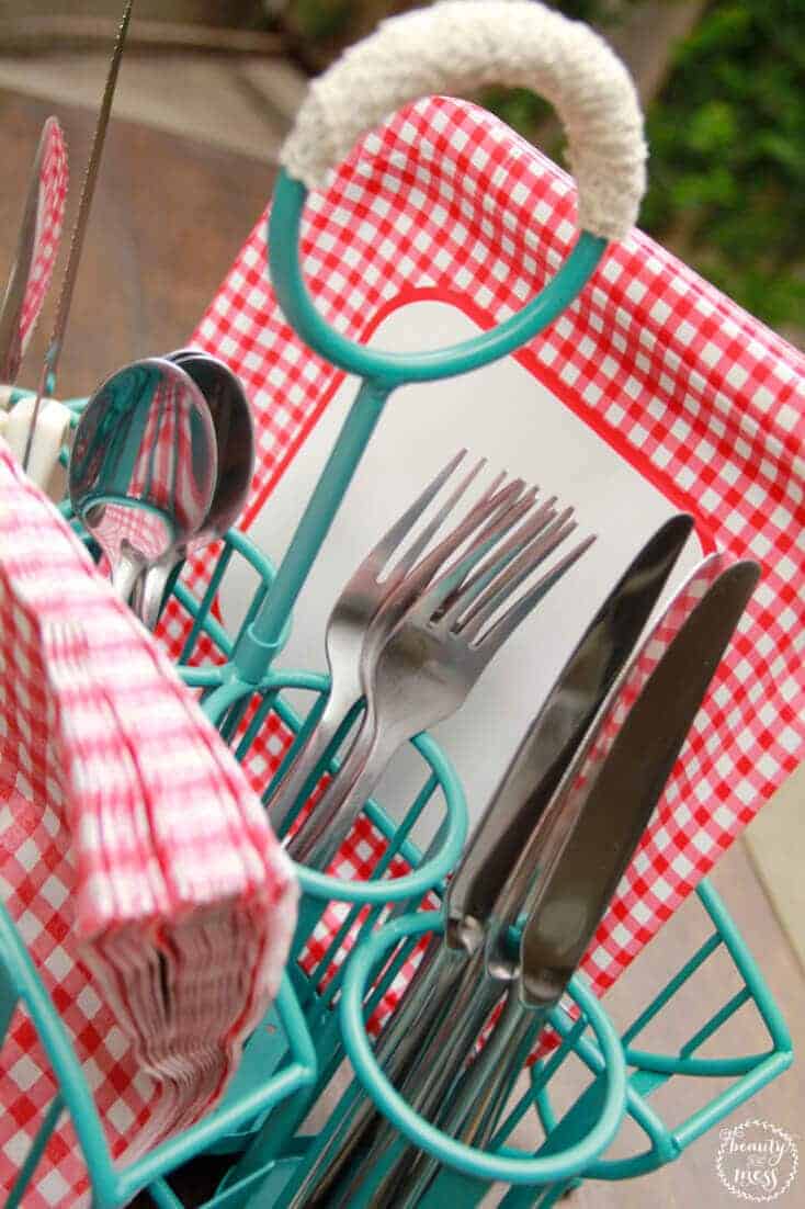 Easy Vintage-Inspired Outdoor Cutlery Caddy Makeover Tutorial You Can Make Tonight 6