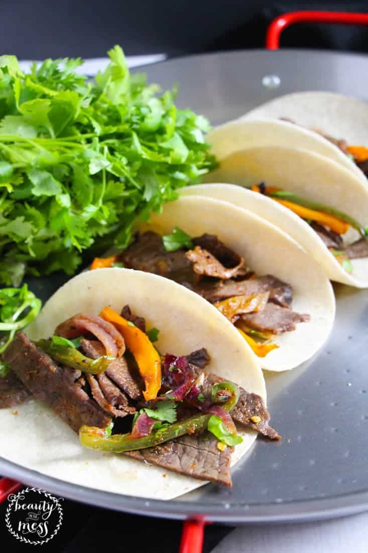 Delicious One Pan Steak Fajitas for Less Mess in the Kitchen