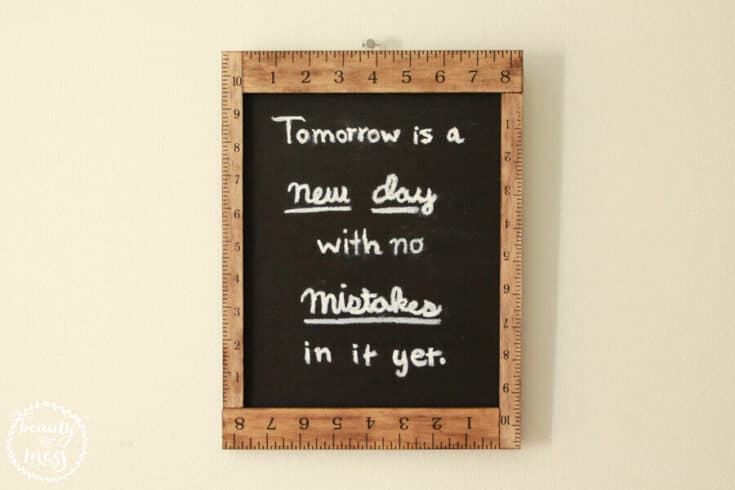 Easy Farmhouse Style Ruler Chalkboard Frame Project You Can Create Yourself