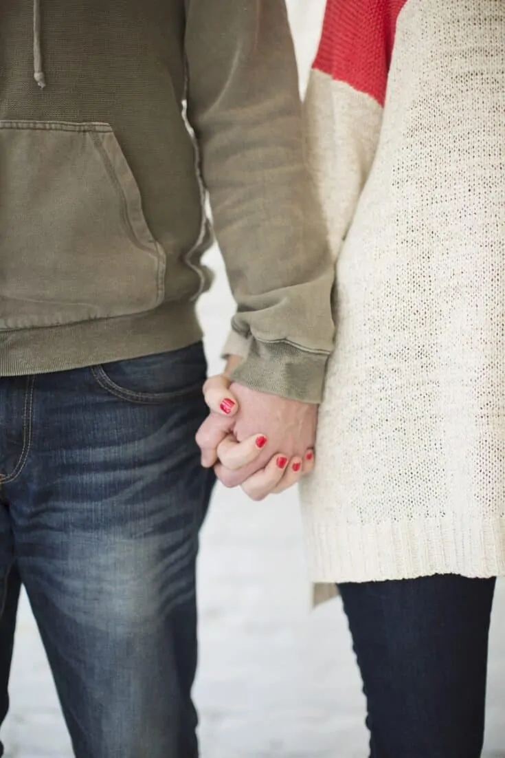 hold hands while on date night