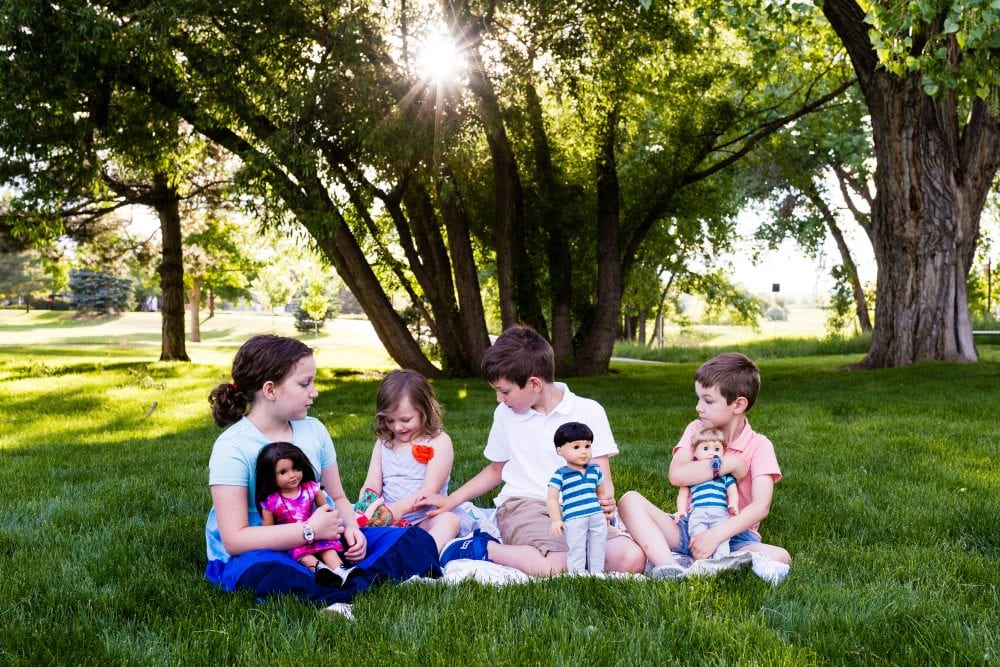 Simplifying Family Web Stories two sister and two brothers sitting in the grass