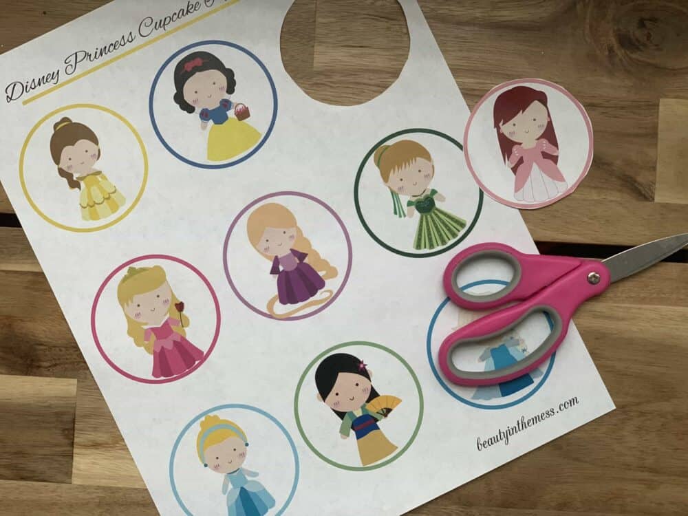 Adorable Disney Princess Cupcake Toppers Printable