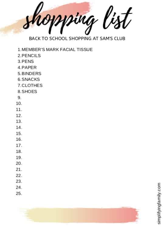 Back to School Shopping Sanity Saver at Sam's Club 8