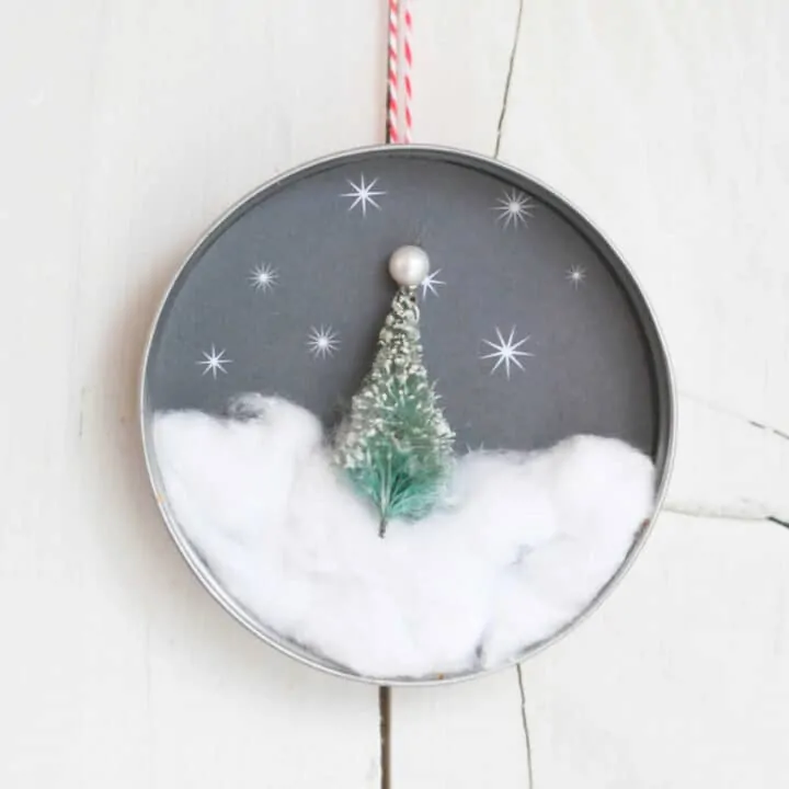 Mason Jar Lid Christmas Tree Ornament