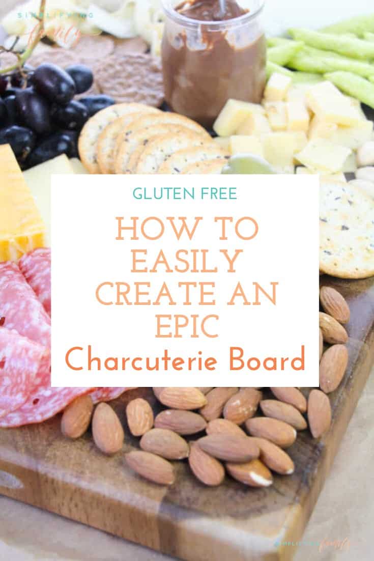 Creating a gluten-free charcuterie board comes with its own challenges, but it is possible. Here is exactly what you need to make your own GF cheeseboard. #foodplatters #cheeseboard #charcuterieboardideas #glutenfreecharcuterie #partyfood
