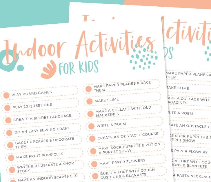 Indoor Activities for Kid When they are bored