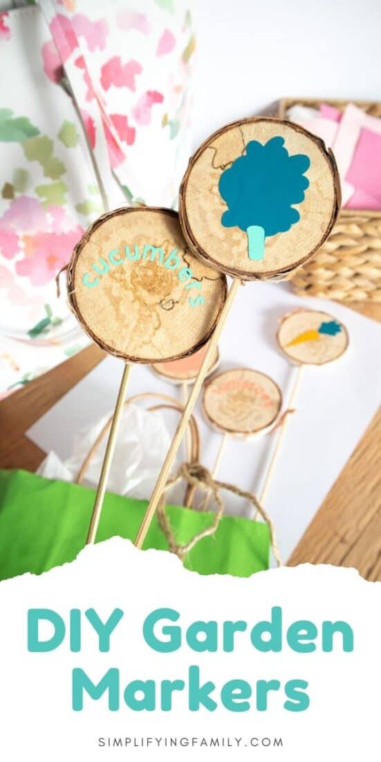 Colorful DIY Wood Slice Garden Markers with Cricut Joy in 7 Steps 4