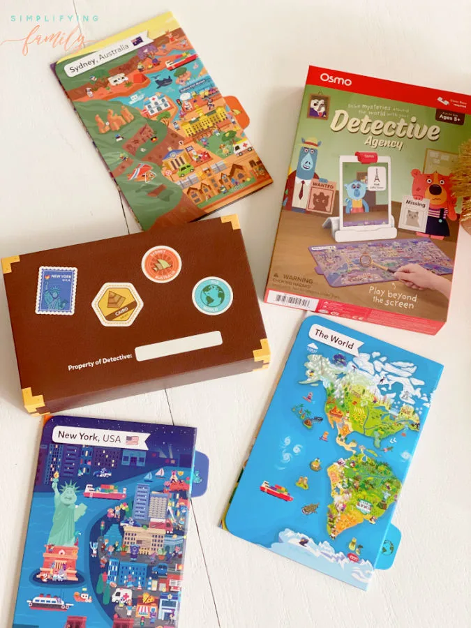 learning geography with Osmo Detective Agency