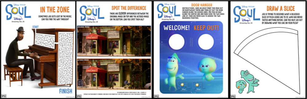 Disney Pixar Soul Free Printable Activity Sheets 1