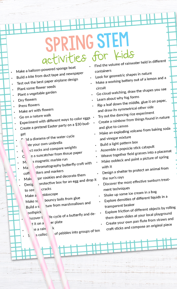 Spring STEM activities for kids