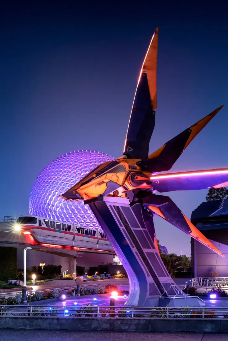 Cosmic Rewind. The first full-size Starblaster ever built stands outside Guardians of the Galaxy: Cosmic Rewind, the new family-thrill coaster attraction at EPCOT at Walt Disney World Resort in Lake Buena Vista, Fla. (Kent Phillips, photographer)