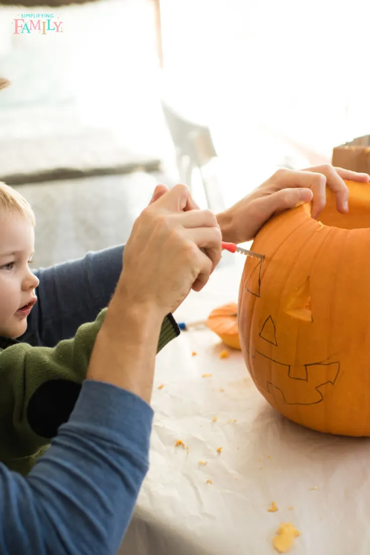 Carving Pumpkin with Dad - Disney Printable Pumpkin Stencils