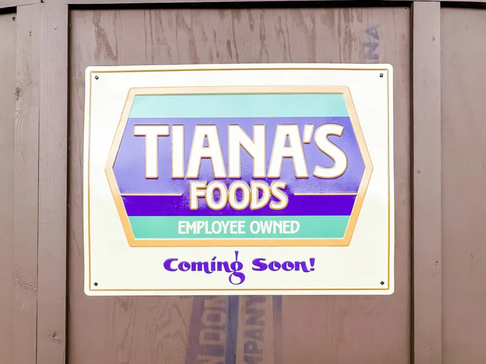 New Rides Coming to Walt Disney World - Tiana's Foods Sign