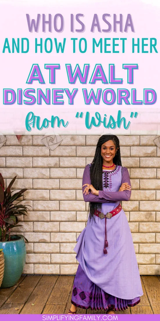 Asha standing with arms crossed in the meet and greet for movie Wish at Epcot Walt Disney World